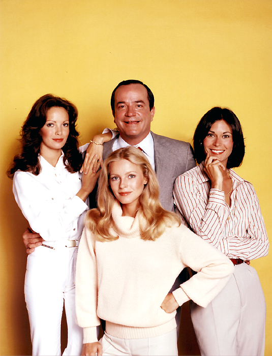 Kate Jackson, Jaclyn Smith, Cheryl Ladd, and David Doyle in Charlie's Angels (1976)