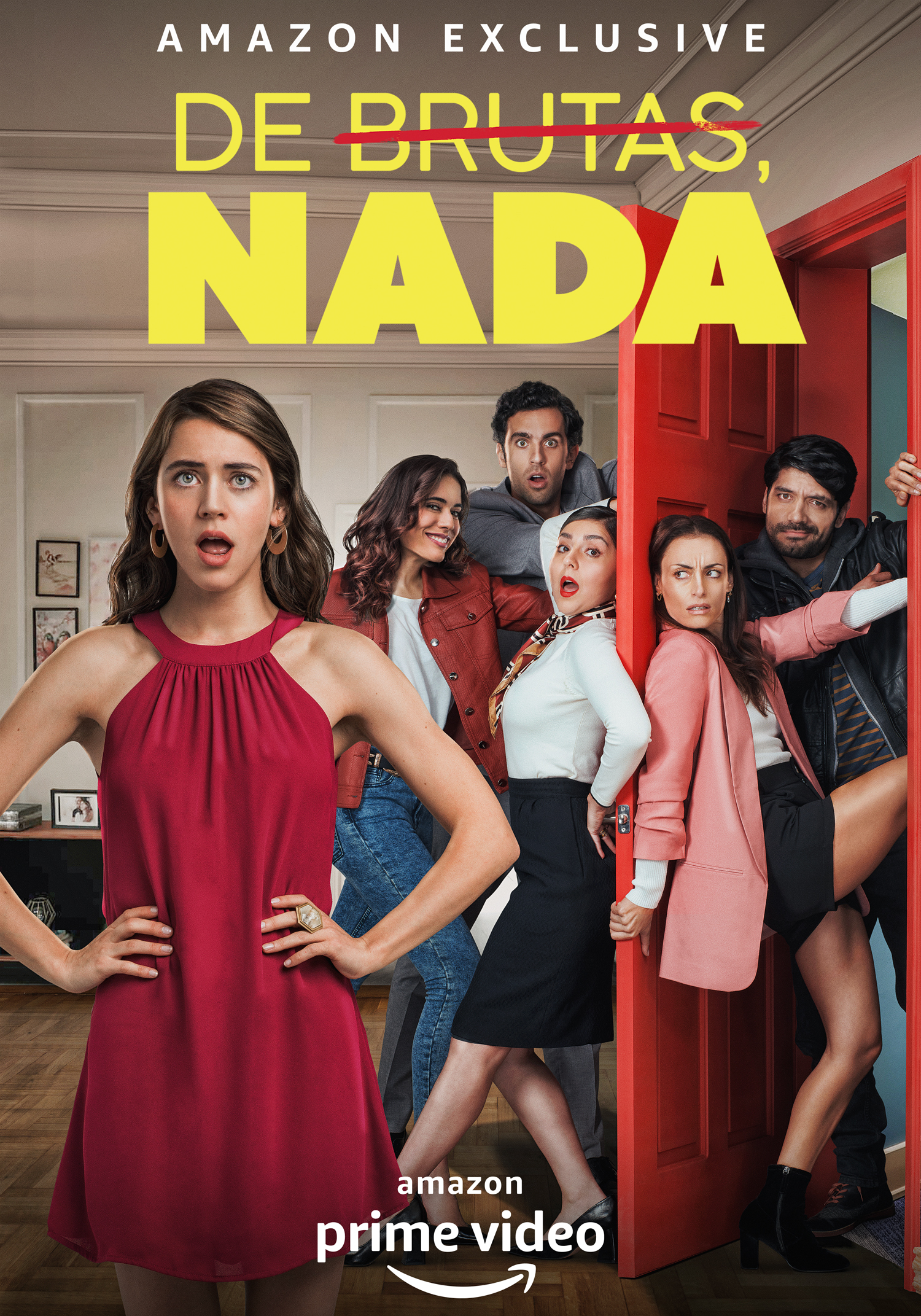 Carolina Ramírez, Marimar Vega, Tessa Ia, Diana Bovio, Christian Vazquez, and José Pablo Minor in De brutas, nada (2019)