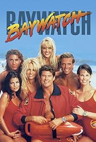 Pamela Anderson, Yasmine Bleeth, Alexandra Paul, David Hasselhoff, David Chokachi, Gena Lee Nolin, and Jaason Simmons in Los guardianes de la bahía (1989)