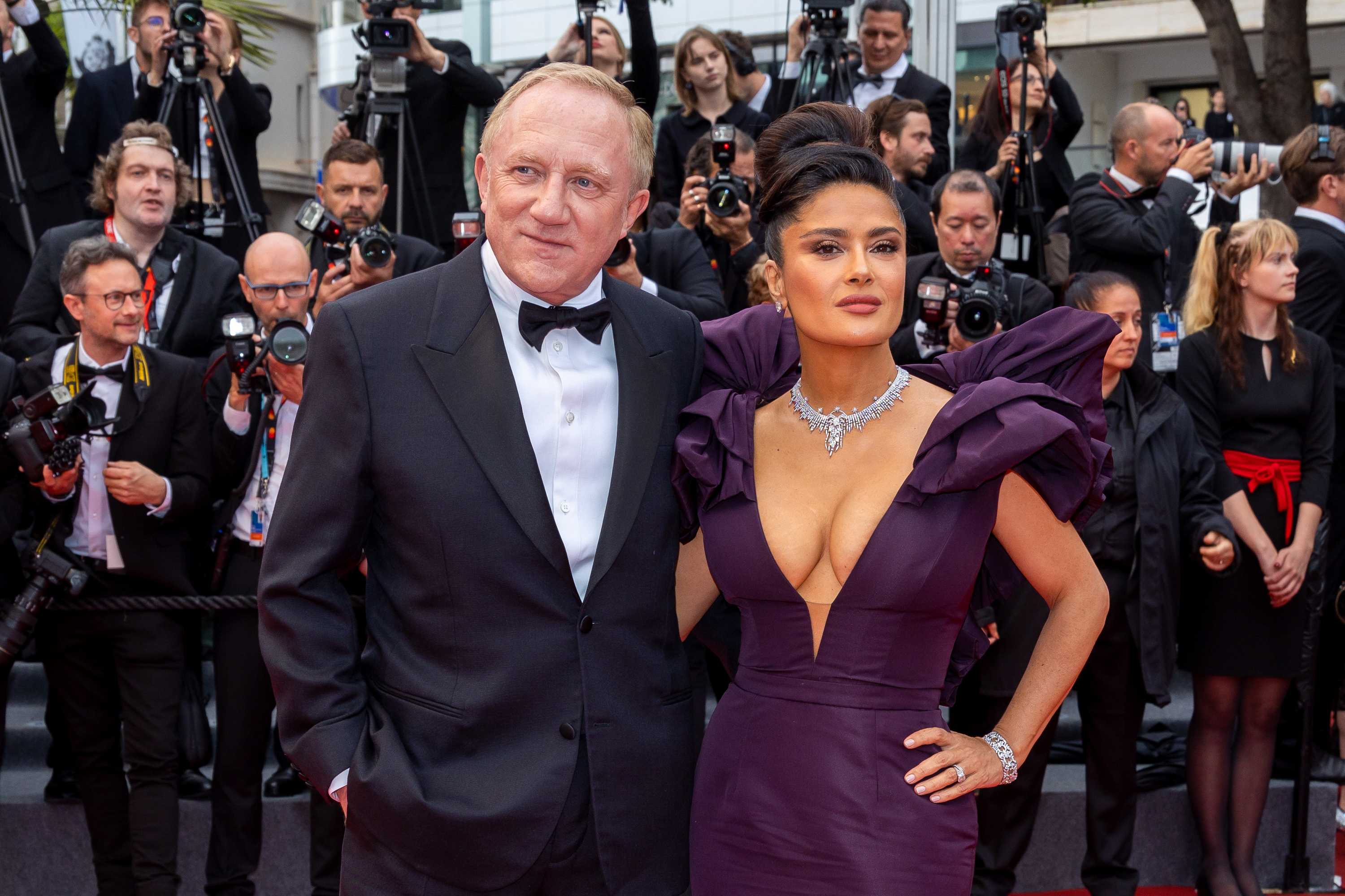 Salma Hayek and François-Henri Pinault at an event for Killers of the Flower Moon (2023)