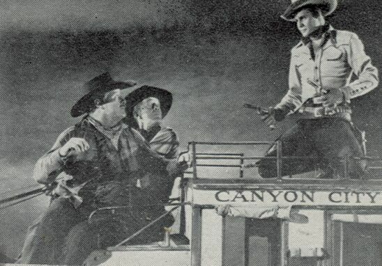 Sunset Carson, Tom London, and Jack Kirk in Code of the Prairie (1944)