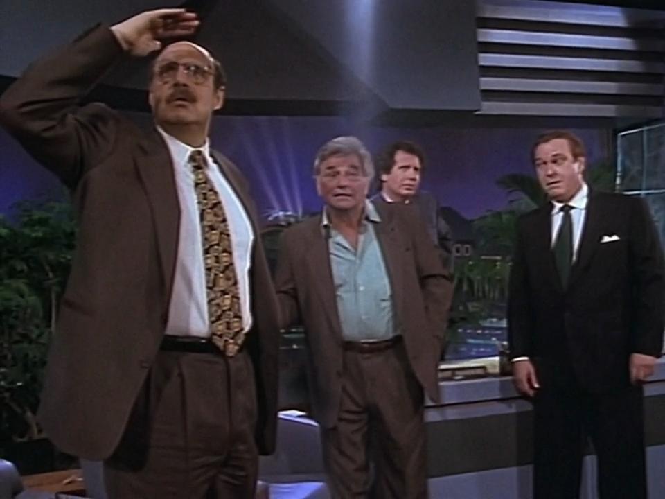 Peter Falk, Jeffrey Tambor, Rip Torn, and Garry Shandling in The Larry Sanders Show (1992)