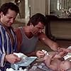 Steve Guttenberg, Tom Selleck, Lisa Blair, and Michelle Blair in 3 Men and a Baby (1987)