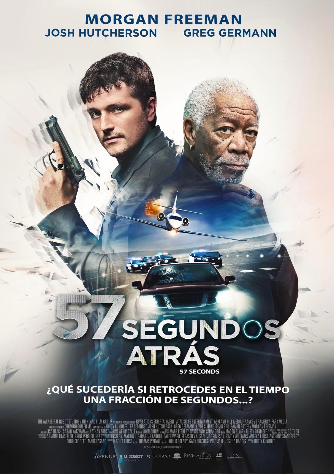 Morgan Freeman and Josh Hutcherson in 57 Seconds (2023)