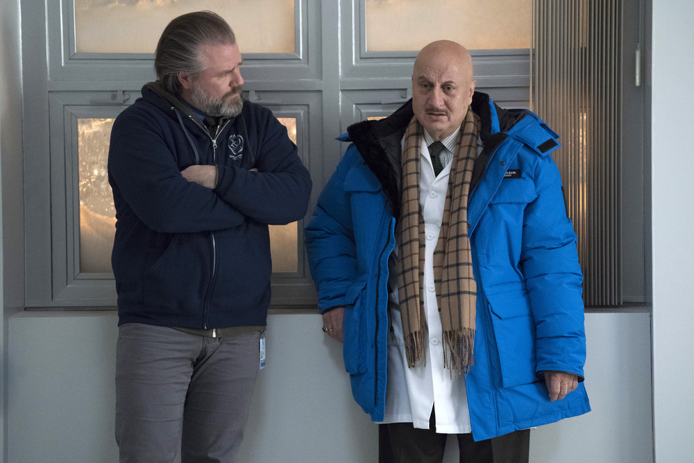 Anupam Kher and Tyler Labine in New Amsterdam (2018)