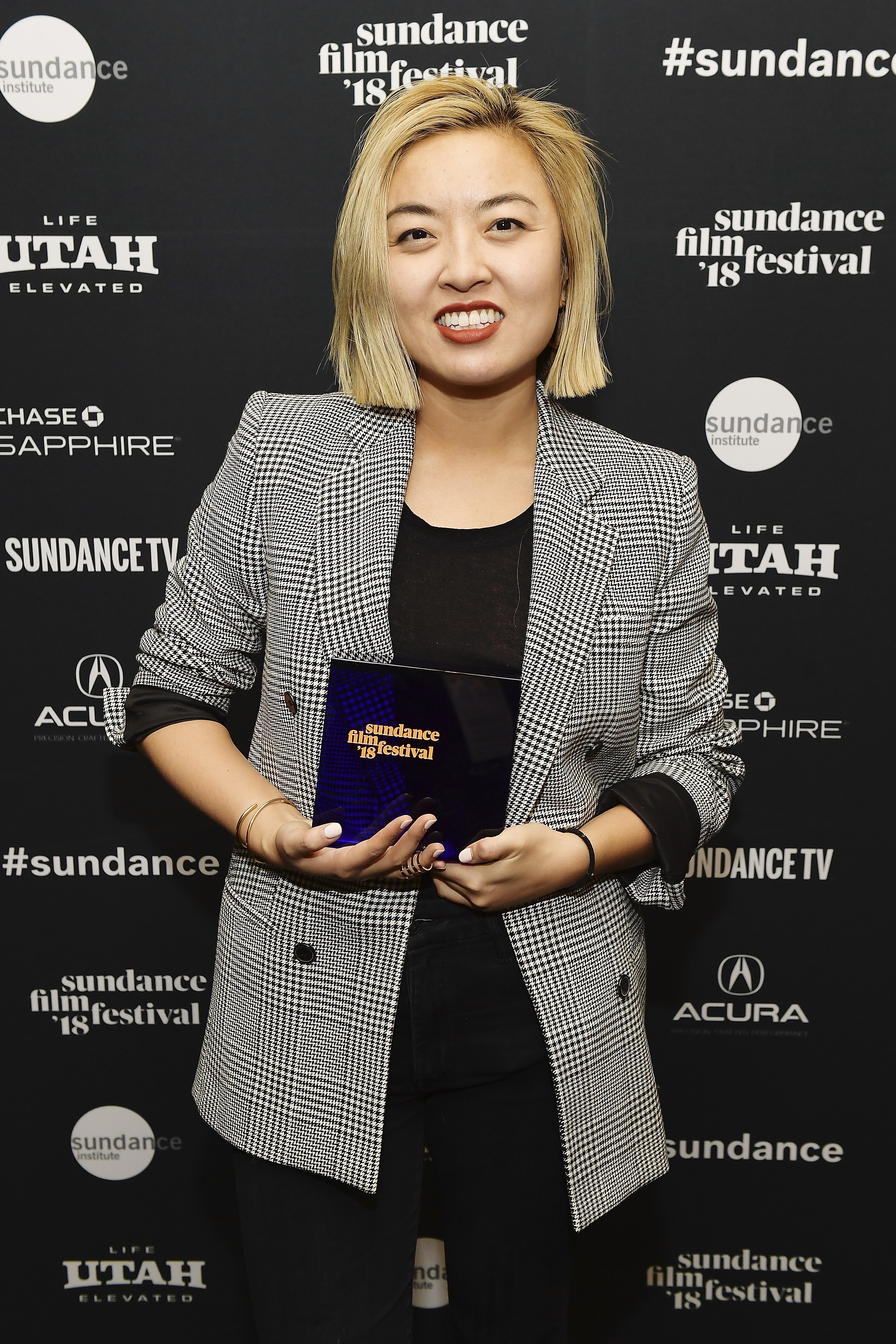 Cathy Yan at an event for Dead Pigs (2018)