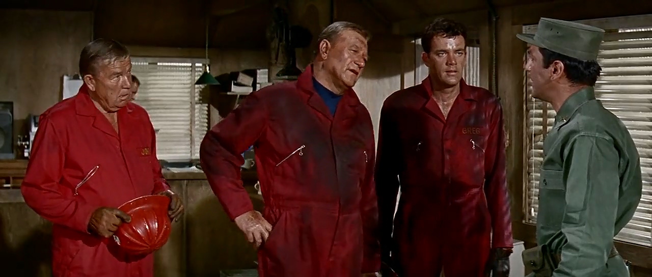 John Wayne, Jim Hutton, Bruce Cabot, and Edmund Hashim in Hellfighters (1968)