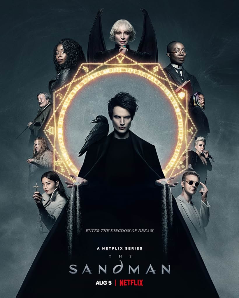 Stephen Fry, Tom Sturridge, Kyo Ra, Jenna Coleman, Boyd Holbrook, Donna Preston, Gwendoline Christie, Mason Alexander Park, Kirby Howell-Baptiste, and Vivienne Acheampong in The Sandman (2022)