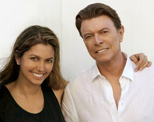 Director Indrani and David Bowie on the set of their "Valentine's Day" music video.