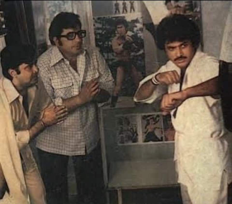 Amjad Khan, Raj Kiran, and Deven Verma in Josh (1981)