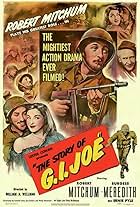 Robert Mitchum, William 'Billy' Benedict, Wally Cassell, Dorothy Coonan Wellman, Yolanda Lacca, Jimmy Lloyd, Burgess Meredith, William Murphy, John R. Reilly, and Freddie Steele in Story of G.I. Joe (1945)