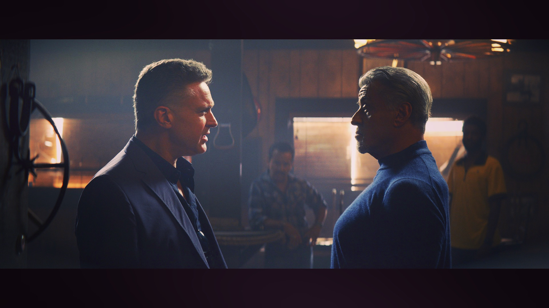 Chris Caldovino and Sylvester Stallone - Production Still Ep 7 'Warr Acres' Tulsa King/ViacomCBS