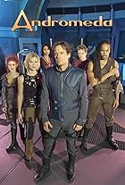 Kevin Sorbo, Laura Bertram, Keith Hamilton Cobb, Lexa Doig, Lisa Ryder, and Gordon Michael Woolvett in Andromeda (2000)