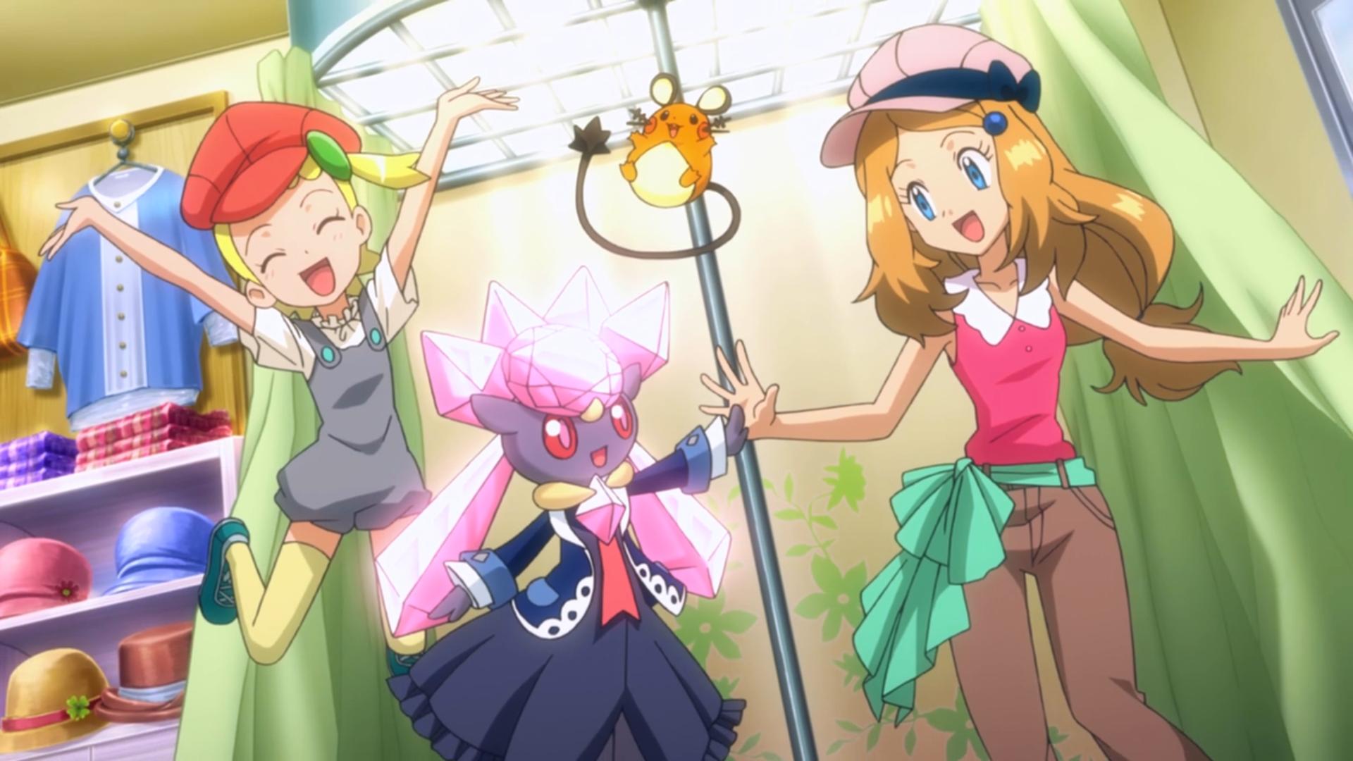 Haven Burton Paschall, Caitlin Glass, Alyson Leigh Rosenfeld, and Megumi Satô in Pokémon the Movie: Diancie and the Cocoon of Destruction (2014)