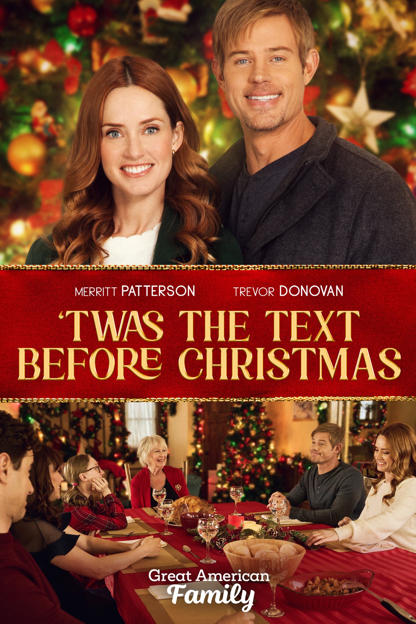 Trevor Donovan and Merritt Patterson in Twas the Text Before Christmas (2023)