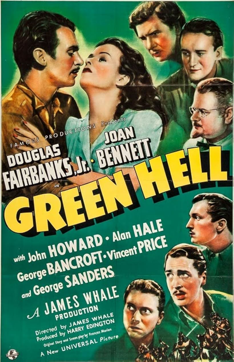 Joan Bennett, Douglas Fairbanks Jr., Vincent Price, George Sanders, Alan Hale, George Bancroft, and John Howard in Green Hell (1940)