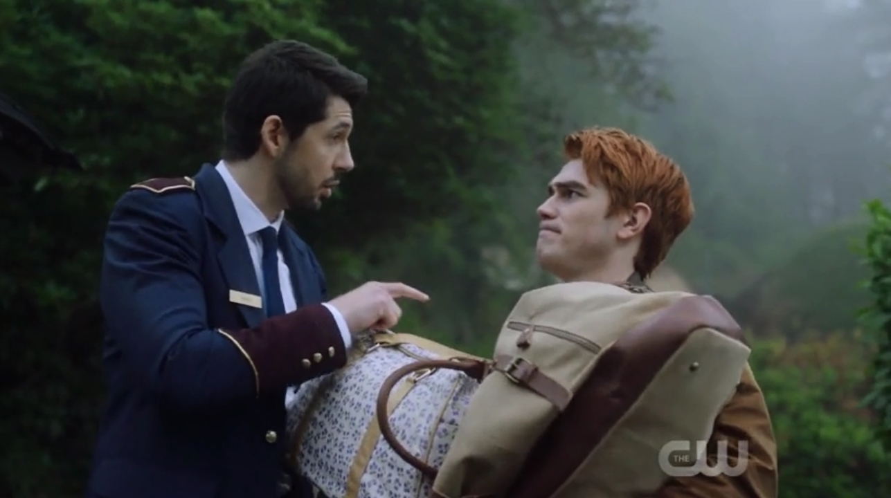 Still of Stephan Miers and KJ Apa on Riverdale