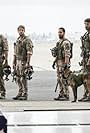 David Boreanaz, Neil Brown Jr., A.J. Buckley, Tyler Grey, Max Thieriot, Justin Melnick, and Dita The Hair Missile Dog in SEAL Team (2017)