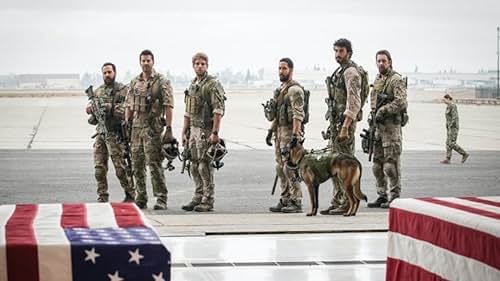 David Boreanaz, Neil Brown Jr., A.J. Buckley, Tyler Grey, Max Thieriot, Justin Melnick, and Dita The Hair Missile Dog in SEAL Team (2017)