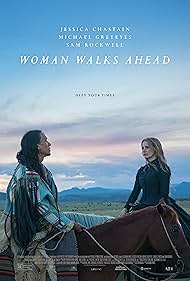 Michael Greyeyes and Jessica Chastain in Woman Walks Ahead (2017)