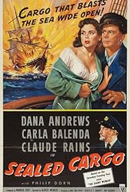 Dana Andrews, Claude Rains, and Carla Balenda in Sealed Cargo (1951)