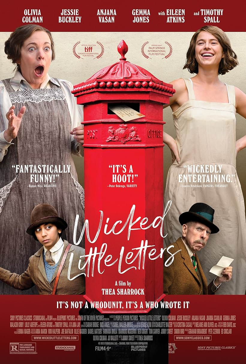 Timothy Spall, Olivia Colman, Jessie Buckley, and Anjana Vasan in Wicked Little Letters (2023)