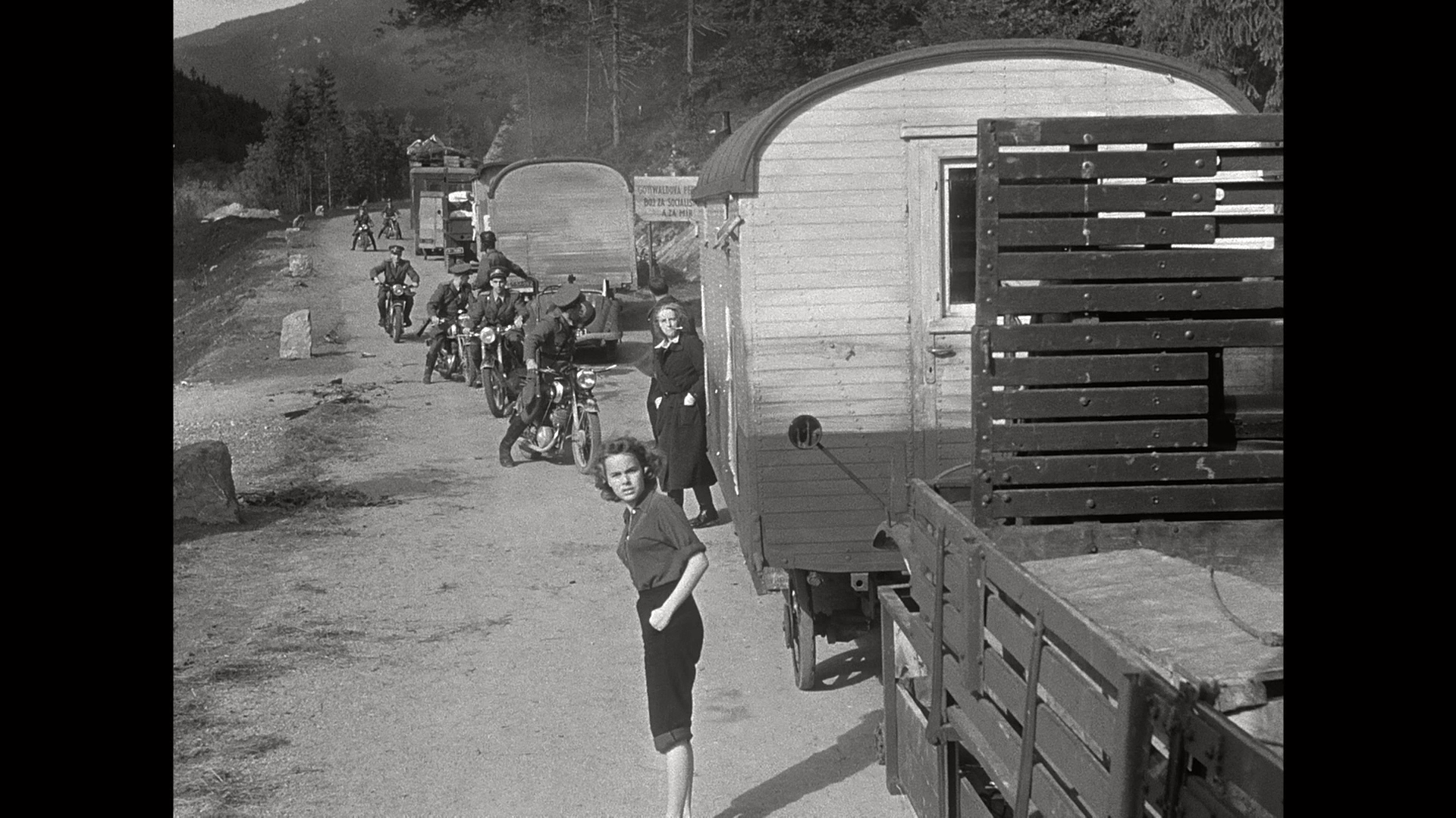 Terry Moore and Dorothea Wieck in Man on a Tightrope (1953)