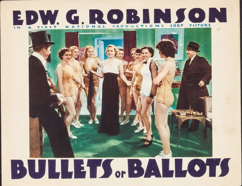 Joan Blondell, Virginia Dabney, Alma Lloyd, Shirley Lloyd, Frances Morris, Victoria Vinton, and Mildred Dixon in Bullets or Ballots (1936)