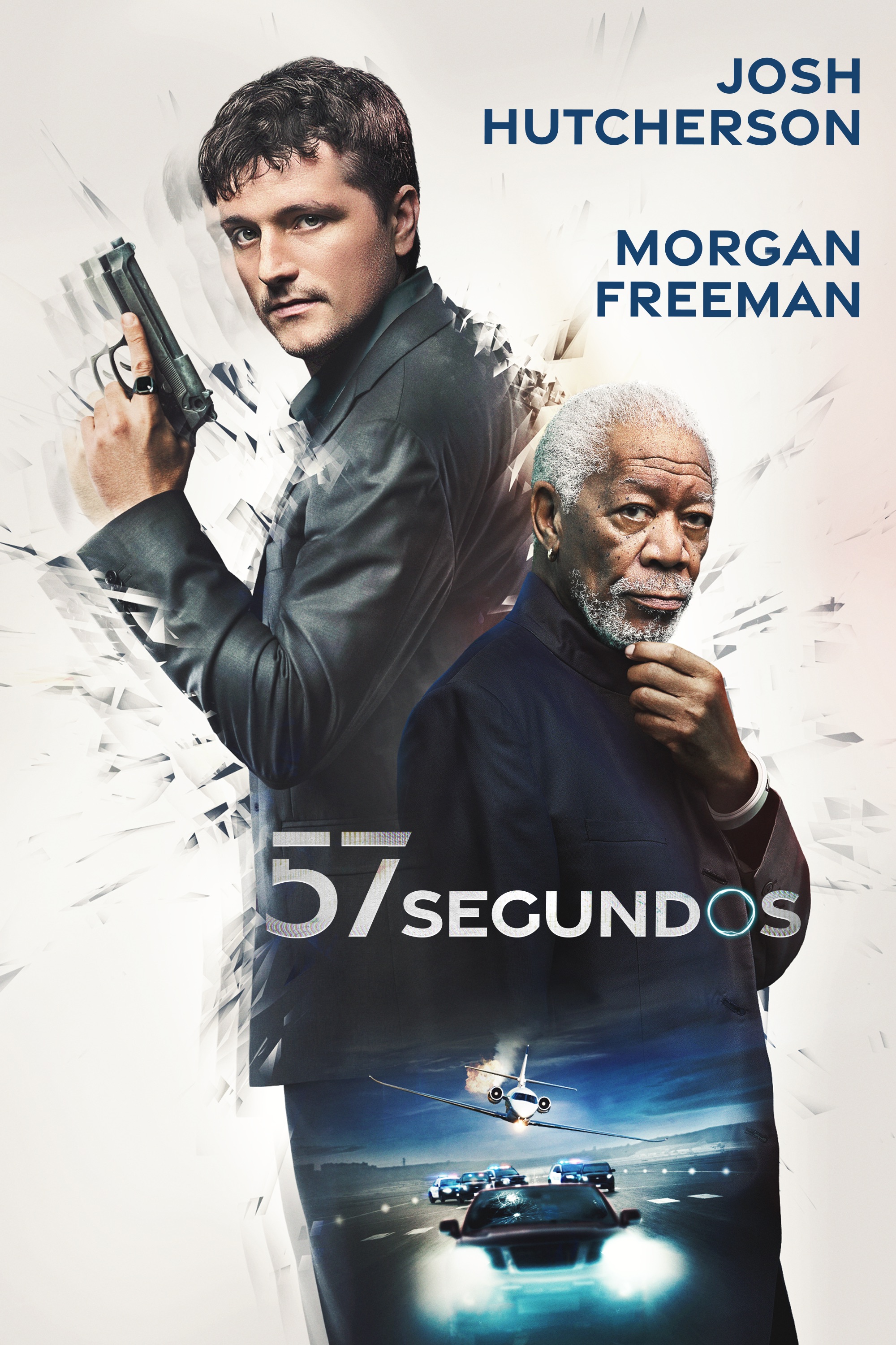 Morgan Freeman and Josh Hutcherson in 57 Seconds (2023)