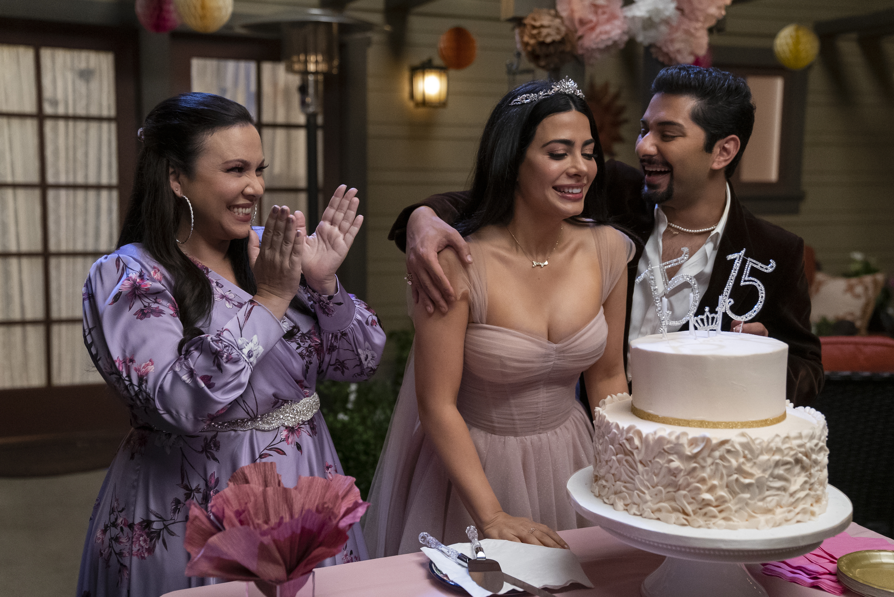 Gloria Calderón Kellett, Mark Indelicato, and Emeraude Toubia in With Love (2021)