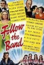 Leo Carrillo, Donna King, Leon Errol, Mary Beth Hughes, Alyce King, Luise King, Yvonne King, Frances Langford, Eddie Quillan, and Anne Rooney in Follow the Band (1943)