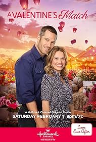 Bethany Joy Lenz and Luke Macfarlane in A Valentine's Match (2020)