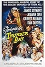 James Stewart, Dan Duryea, Joanne Dru, and Gilbert Roland in Thunder Bay (1953)