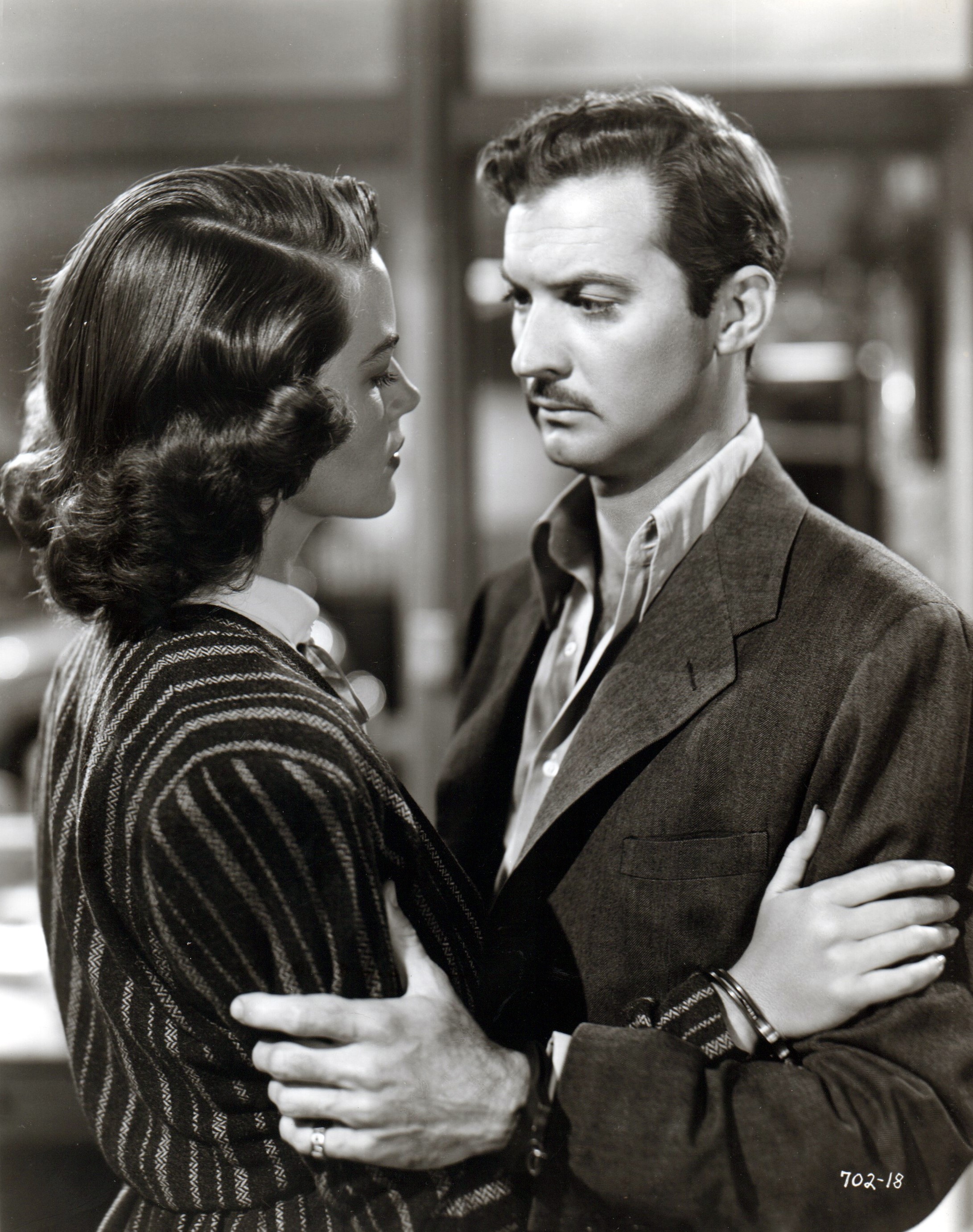 Dorothy Malone and Zachary Scott in Flaxy Martin (1949)