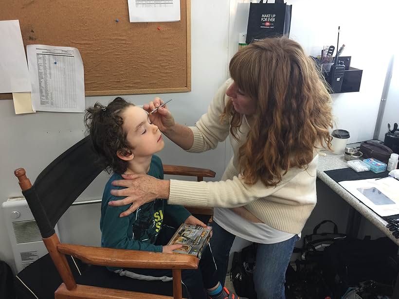 Getting one of his eyebrows covered to look like he shaved it off. Marie Callender's commercial he also did with his brother, actor Sawyer Fraser, actor Ryan Cowie and actress Kai Dolmans.