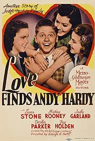 Judy Garland, Mickey Rooney, Lana Turner, and Ann Rutherford in Love Finds Andy Hardy (1938)