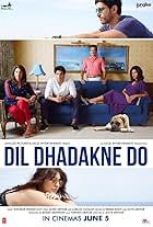 Shefali Shah, Anil Kapoor, Farhan Akhtar, Priyanka Chopra Jonas, Anushka Sharma, and Ranveer Singh in Dil Dhadakne Do (2015)