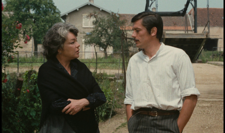 Alain Delon and Simone Signoret in The Widow Couderc (1971)