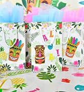 WERNNSAI 16PCS Aloha Party Favor Bags - Hawaiian Tropical Party Supplies Tiki Pineapple Gift Bags