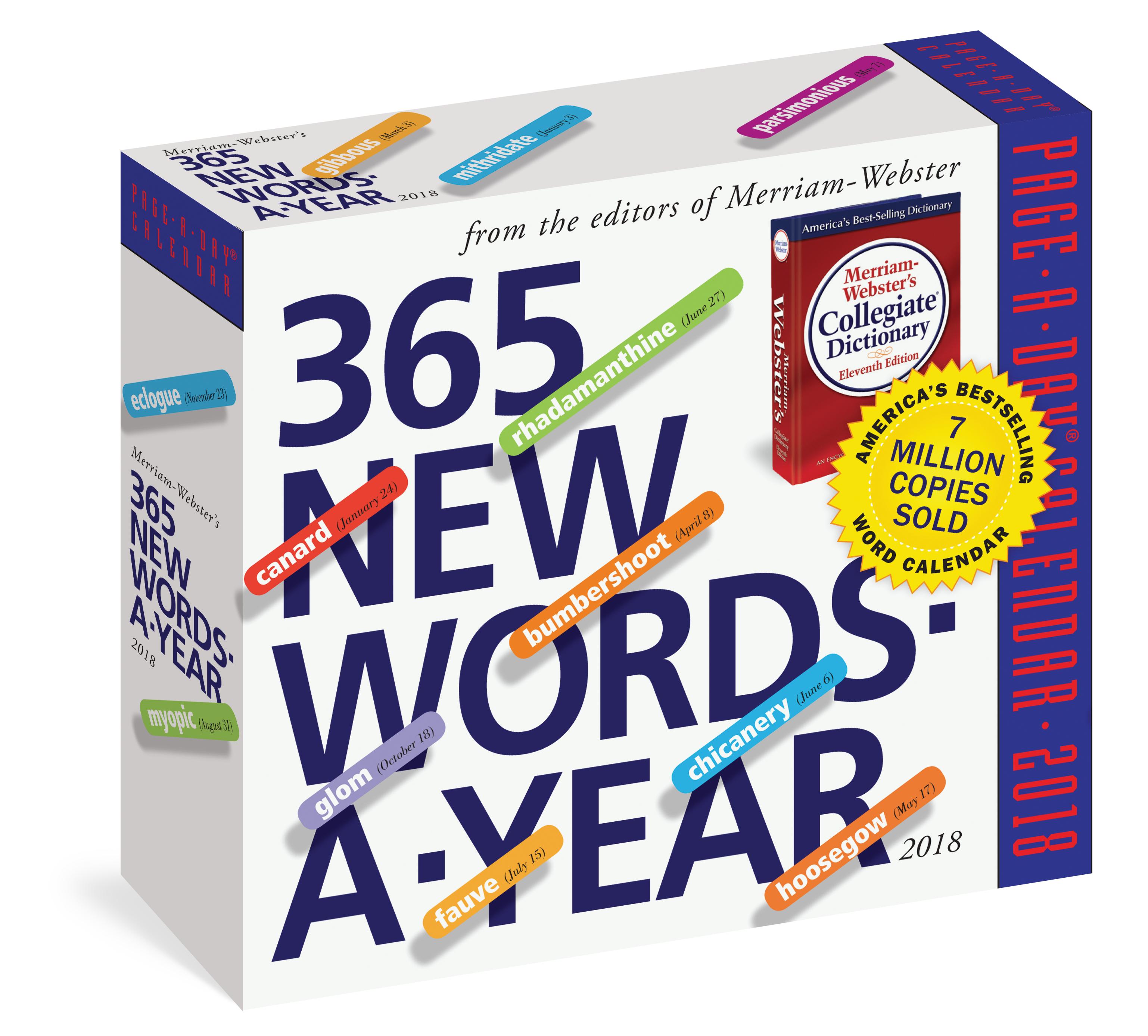 365 New WordsAYear PageADay Calendar 2018 MerriamWebster