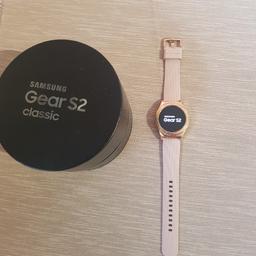 Samsung Gear s2 18k rose gold plated special edition, comes with box, charger, extra straps large and small, very good condition, No scratches, always with screen protector works perfect.