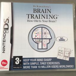 The original massive hit Dr Kawashima’s Brain Training.
How old is your brain? Take the brain age test & compare the score to your real age. 
Keep your mind sharp with simple daily exercises,and have fun while you do it. Includes Sudoku puzzles.
Suitable for 3+

Used but Cartridge & case are like new! Includes instruction booklet & a new stylus pen. 

Buyer to collect, or postage is an extra £3.