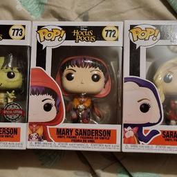 hocus pocus funko 
billy butcherson £30
Mary sanderson £20
Sarah sanderson £40