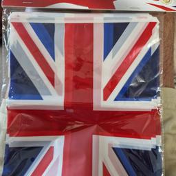 Hello

Brand new union flag bunting.

Pennant size H 30cm, W 20cm.

Be proud!

Bargain at £1.50