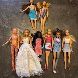 Job lot of Barbie dolls and one Steffi doll. All as in photos. Some nearer a few older. Used items so may have signs of wear or defects. Please see all photos as is part of description, post and combine items. No returns.