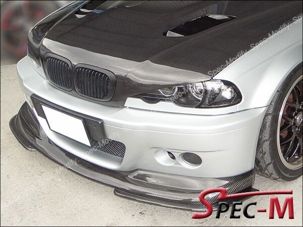 2001-2006 BMW E46 M3 Only 2Dr A Style Carbon Fiber CF Front Bumper Lip 3 Pcs