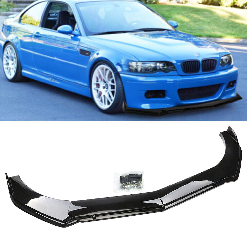 For 3 Series E46 M3 E90 E91 E93 Gloss Front Bumper Lip Splitter Spoiler Body Kit