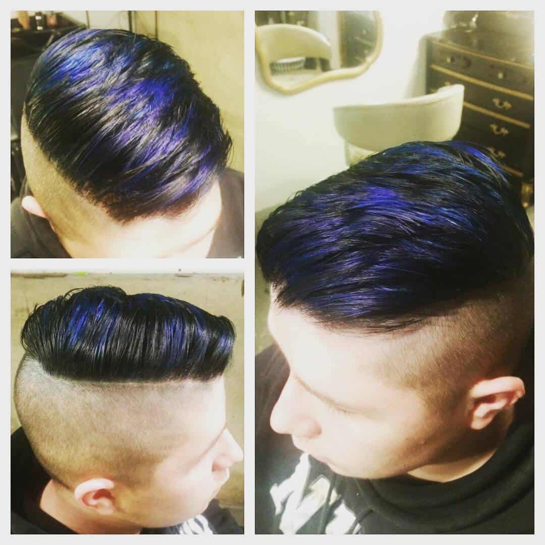 Side Sweep with Blue Highlights