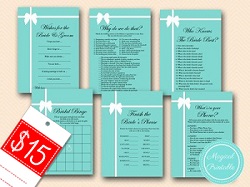 tiffany bridal shower game set