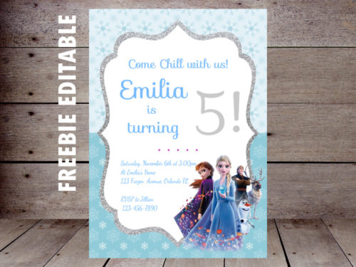 free editable frozen 2 movie invitation